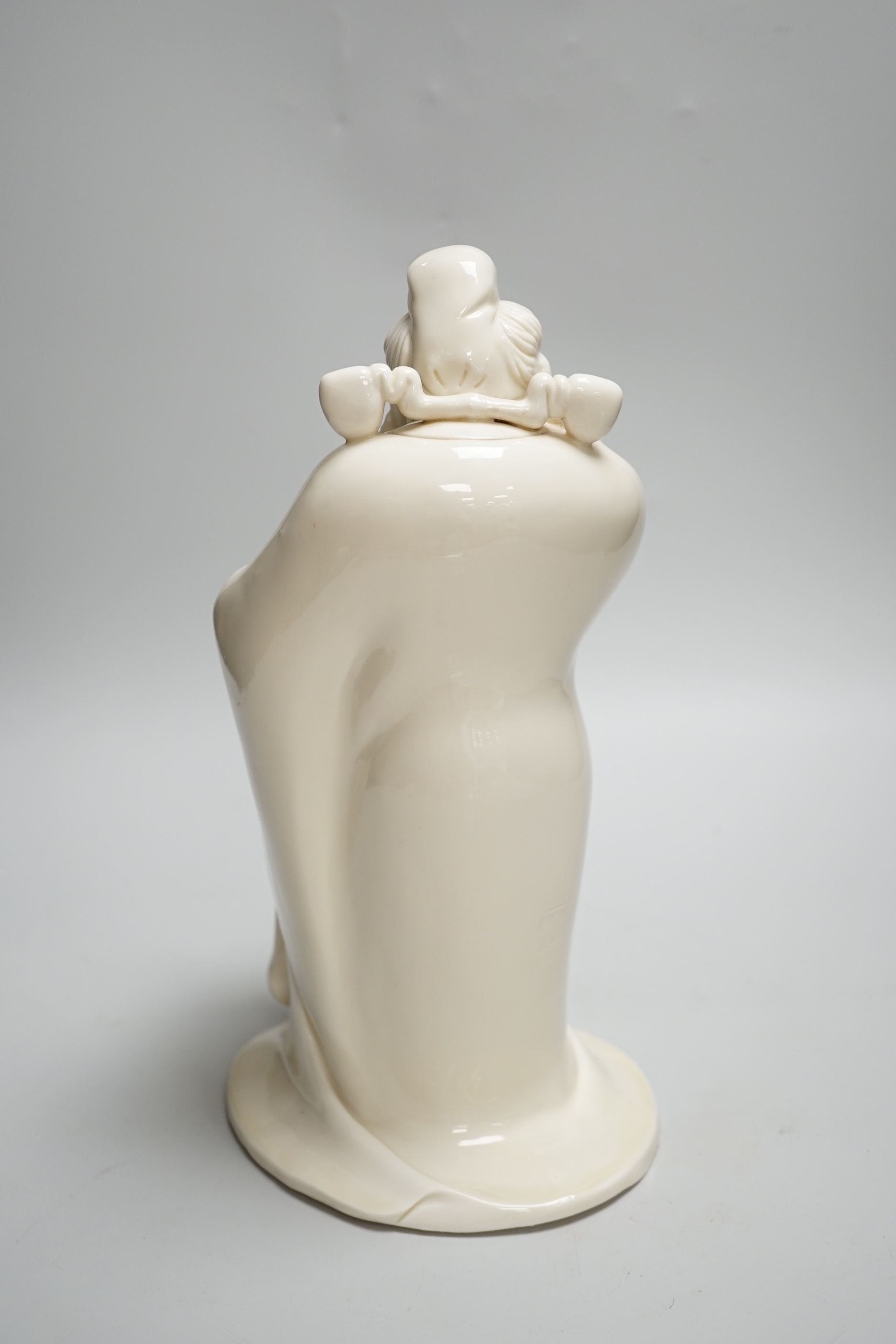A large Chinese blanc de chine of Zhong Kui, the Devil Chaser, probably Republic, seal mark to the reverse, 30cm high